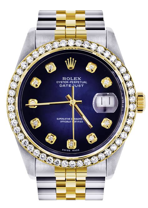 blue dial gold rolex|rolex watch with blue face.